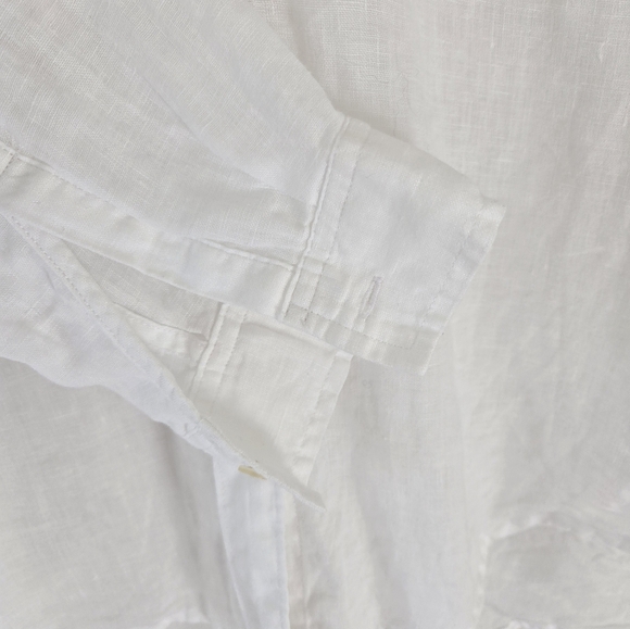 Gap Boyfriend Fit White 100% Linen Button Down Oversized Fit Shirt size Small - Picture 8 of 12